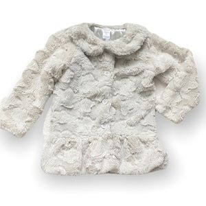 WILLOW & WYATT Gray Fluffy Peplum Button Down